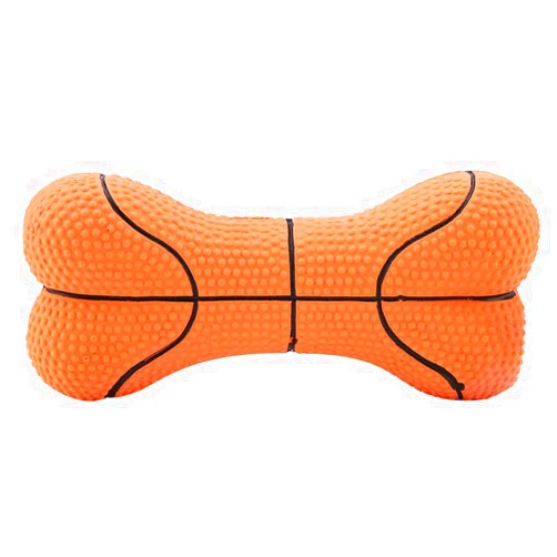 Logozoe Dog Squeaky Toy, Environmentally-Friendly Latex Bone Puppy Chew Toys, Bite-Resistant Non-Toxic for Pets Fetching and Tossing Games Doing Excercise(Basketball)