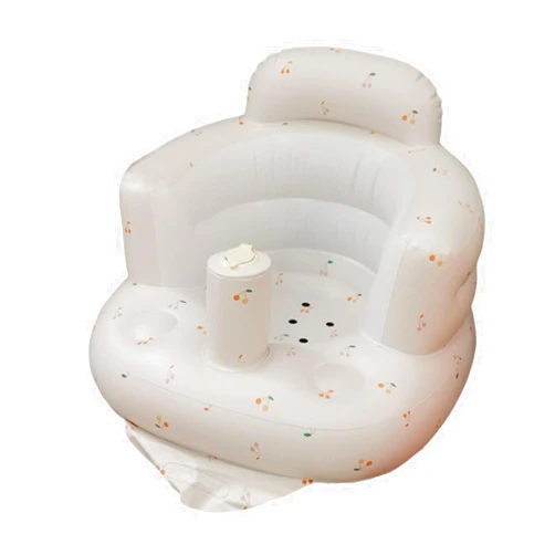 SHEKAKO Inflatable Baby Seat, Baby Floor Seats for Babies 3-36 Months, Sit Up Chair with Built-in Air Pump, Portable Infants Back Support Seater, Sit Me Up Seat for Home, Travel (Cherry, L)