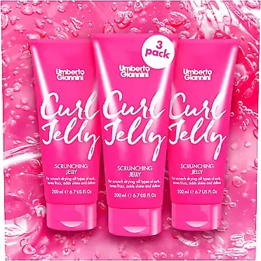 Umberto Giannini Curl Jelly Scrunching Jelly, Vegan & Cruelty Free Frizz Solution Gel for Curly or Wavy Hair, 200 ml (3 Pack)