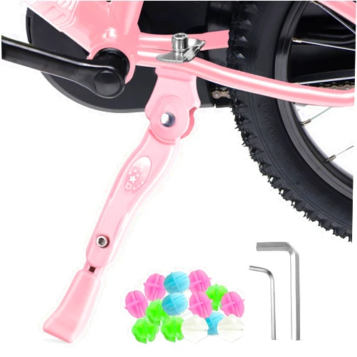 LEICHTEN Kickstand for Kids Bike Center Mount for 16 18 20 Inch Adjustable Children's Bicycles Aluminium Alloy Bike Kick Stand Support Storage