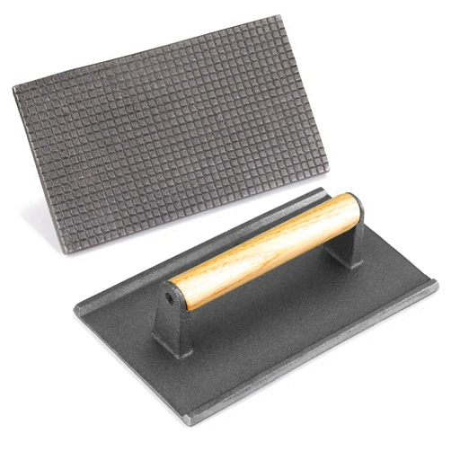 New Star Foodservice 42542 Extra Heavy Large Commercial Grade Iron Steak Weight/Bacon Press, 9.25-Inch by 5.25-Inch