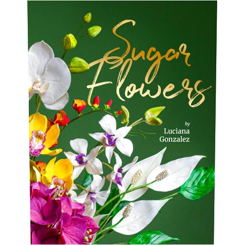Luciana Gonzalez Sugar flowers by Luciana Gonzalez - Thirteen flowers and eight handmade sugar fruits taught step by step with illustrative photographs and lists of the necessary materials.