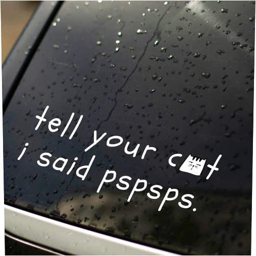 BOLOBALA Tell Your Cat I Said Pspsps Car Sticker, Funny Bumper Stickers, Cat Stickers for Cars, Car Decals Funny, Cute Car Decals (6.7 x 2 in)