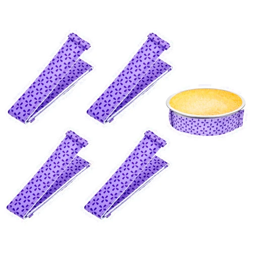 Telooco Bake Even Strips 4Pcs Pan Dampen Strips Cake Strips for Even Baking Cake Pan Wraps Prevents Crowning with Cleaner Edges