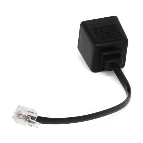 Generic Telephone Adapter, 4-Prong to RJ-11 Modular, Black