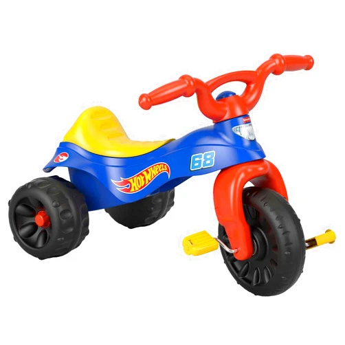 Fisher-Price Toddler Tricycle Hot Wheels Tough Trike, Toy Bike with Handlebar Grips & Storage for Outdoor Play Kids Ages 2+ Years