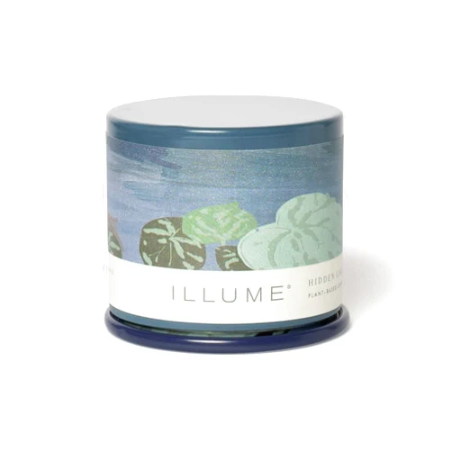 Illume Beautifully Done Essentials Hidden Lake Demi Vanity Tin Scented Candle