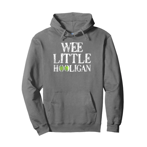 BoredKoalas Funny St. Patrick's Day Irish Wee Little Hooligan Funny Cute St Patricks Day Kids Boys Pullover Hoodie