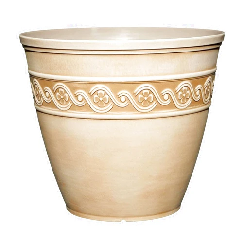 Classic Home and Garden Corinthian Resin Flower Pot Planter, Desert Tan, 13