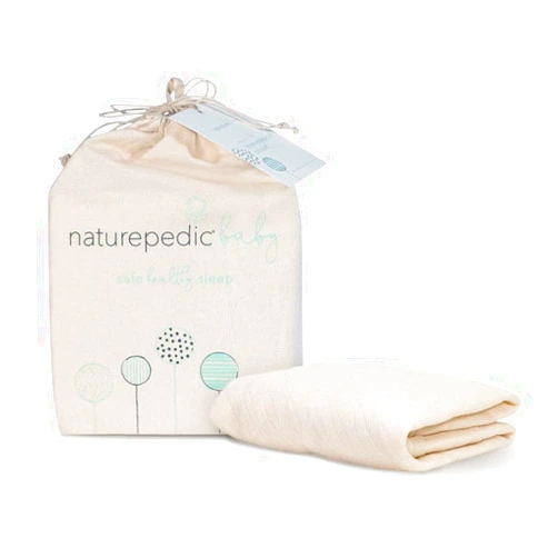 Naturepedic Organic Crib Mattress Cover - Skin Friendly, Breathable & Absorbent Crib Mattress Protector - Removable Mattress Pad for Baby and Toddler Bed - Fitted Ivory