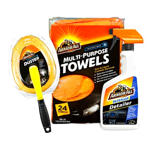Armor All Interior Car Cleaning Kit, Interior Detailer Spray with Microfiber Towels and Microfiber Duster, 16 Fl Oz (3 Piece Kit)