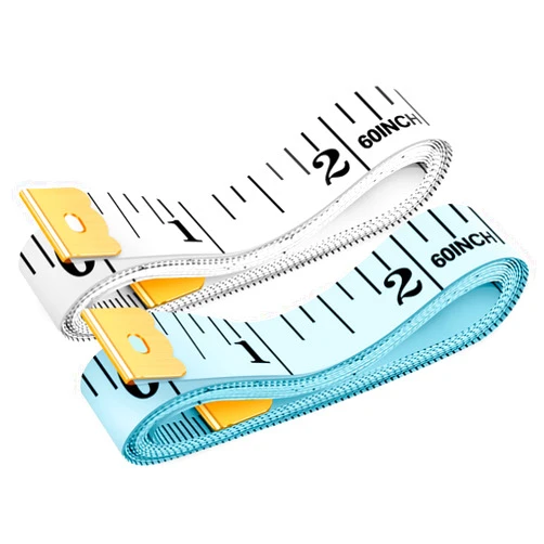 IBayam Tape Measure, iBayam Soft Ruler Measuring Tape for Body Weight Loss Fabric Sewing Tailor Cloth Vinyl Measurement Craft Supplies, 60-Inch Double Scale Ruler, 2-Pack White, Blue