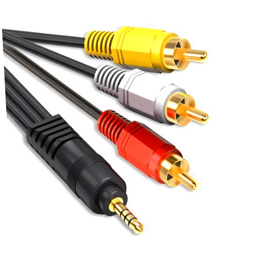 HTDYOO 3.5 mm to AV RCA Camcorder Video Cable, 3 RCA to 3.5mm AV Input Cord Replacement, Compatible for TV,Smartphones,MP3, Tablets,Speakers,Home Theater(4.6FT)