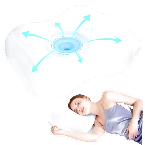 VADSBO Sleep Pillow Ergonomic Contour Design with Side Sleeping Armrest Area Neck Support Pillow for Side, Back and Stomach Sleepers White