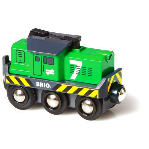 BRIO World 33214 - Freight Battery Engine - Engaging Wooden Toy Train Set for Kids Age 3 and Up | Battery Powered | Interactive Play | Ideal
