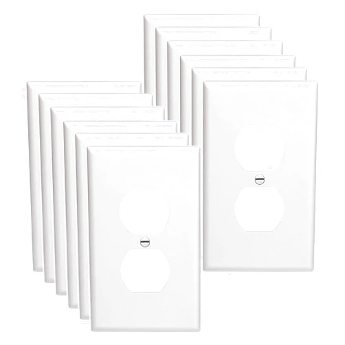 Snnalosses 【UL Listed】Outlet Covers Wall Plates -Duplex Outlet Covers, 1-Gang Standard Size Wall Plate for Outlets, Duplex Receptacle Wall Plate,Unbreakable Polycarbonate Thermoplastic (12-Pack,White)