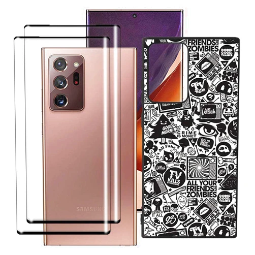 HHUAN Case Black + 2 Pack Tempered Glass Screen Protector for Samsung Galaxy Note 20 Ultra 5G (6.9