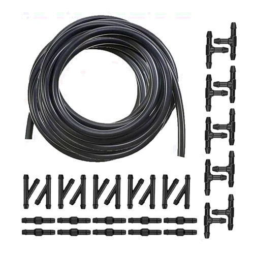 Yonput Car Windshield Washer Hose Kit, 4M/13Ft Universal Washer Fluid Hose with 30 Hose Connectors, for Most Car Windshield Washer Hose Connect Car Water Pump and Nozzles (Black)