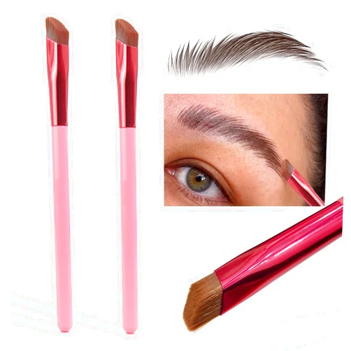 LSxia 2PCS Multi-function Eyebrow Brush Make Hair Like Strokes at All, Eye Brow Concealer Contour Brush, Professional Square Angled Eyebrow Brush for Eye Brow Makeup