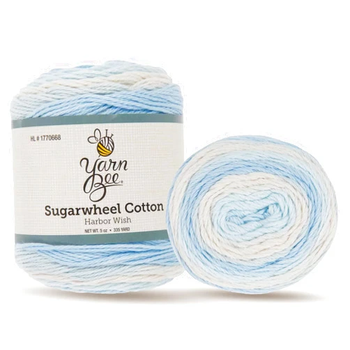 Hobby Lobby Yarn Bee 3 - Light Yarn for Crocheting & Knitting – Soft Yarn Skein – 335 Yards of Cotton Yarn for Crocheting Blankets, Hats, & More – Craft Supplies for Handcrafting, Harbor Wish