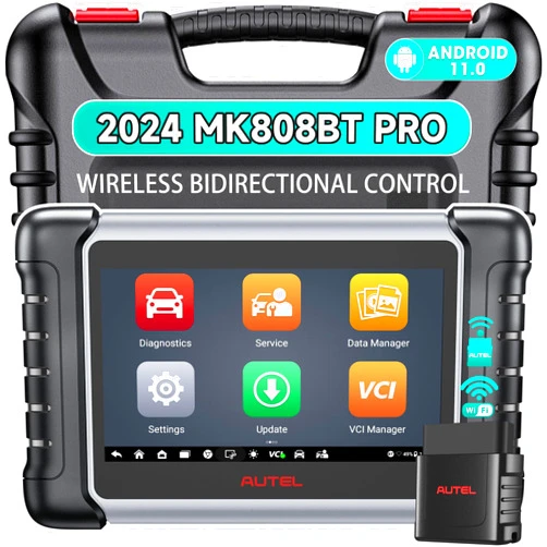 Autel MaxiCOM MK808BT PRO Scanner: 2024 Full Bidirectional Tool Level-up of MK808S MX808S MK808Z MK808, OS 11, 4G+64G 2.4G&5G WIFI, Active Test, 28+ Service, All Sys Diagnostics AutoAuth BT506 Support