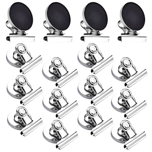 Papercode Magnetic Clips for Whiteboard & Fridge - 12 Pack Scratch-Free Refrigerator Magnet Clips Heavy Duty for Organizing & Decorating Kitchen or Office with Free Notepad