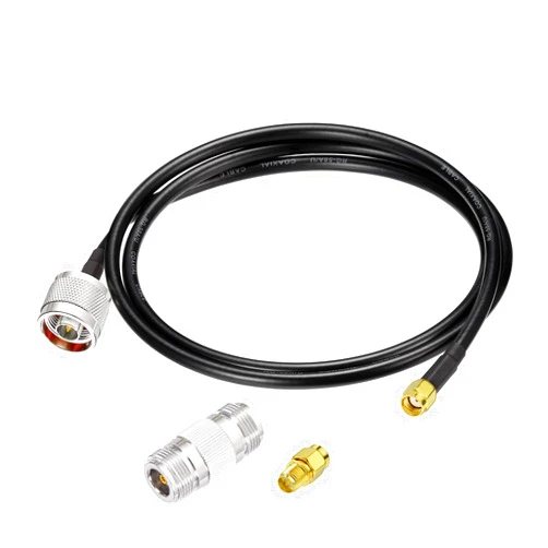 Eightwood RP-SMA Male to N Male RG58 Low Loss Cable 3ft + SMA Male to RP-SMA Female Adapter + N Female to N Female Adapter for WiFi 4G LTE Lora Antenna