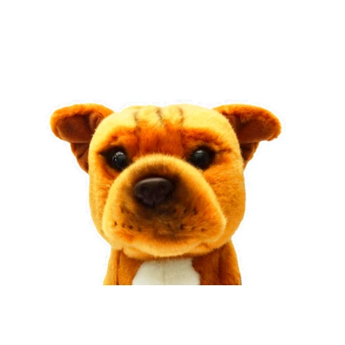Sawley Fine Arts Red Staffordshire Bull Terrier Plush Toy Dog Plushie Can Be Personalized & Customized With An Engraved Tag, Collar and Stunning Gift Wrap