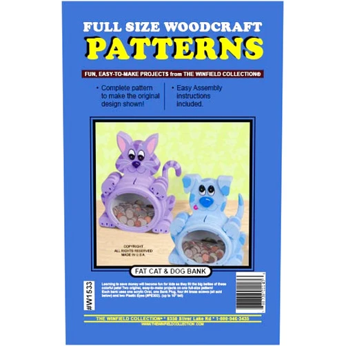 The Winfield Collection Fat Cat and Dog Bank Woodworking Project Plan