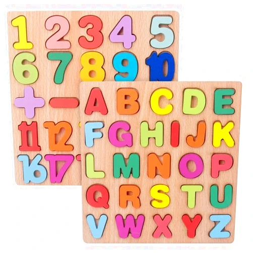 Generic ToyTroves Wooden Puzzle for Toodlers 2 in 1 Number and Alphabet Puzzle for Preschool Educational Learning Toys Crafted with Beautiful Wood to Aid Reading and Counting
