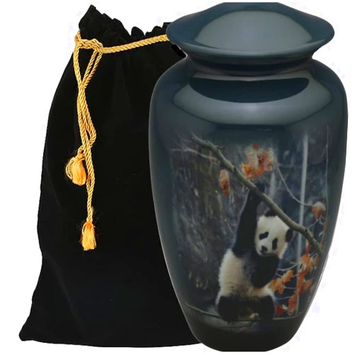 EDEN URNS Giant Panda Cremation Urns for Human Ashes Adult for Funeral, Burial, Niche, or Columbarium Cremetion (Aluminum)