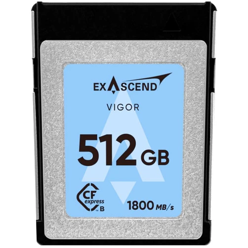 Exascend 1 TB / 512 GB / 256 GB Vigor CFexpress Type B Card, Read up to 1,800 MB/s, Compatible with Canon R5, Nikon Z8, Z9 and Other Cameras (1, TB)