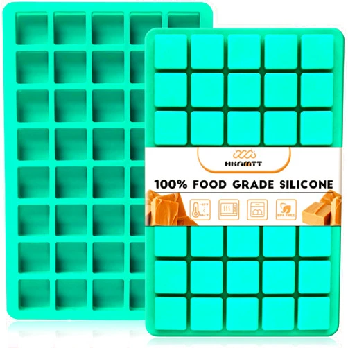 HKNMTT Square Candy Molds Silicone for Caramels Truffles Chocolate brownie Ice Molds 2 Packs 40 cavities for Baking Keto Snacks, Fudge Food grade Candy Making Kit Wax Melts Molds for DIY Homemade