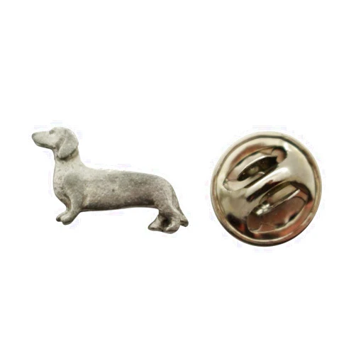 Sarah's Treats & Treasures Dachshund Mini Pin ~ Antiqued Pewter ~ Miniature Lapel Pin - Antiqued Pewter