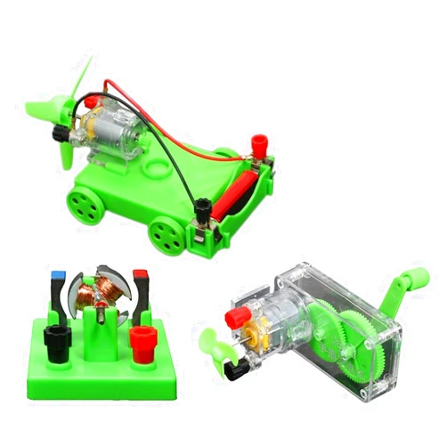 XUJIQI Physics Science Lab Learning Circuit kit, Electricity Experiment Set,DIY DC Electrical Motor Model Wind Powered Carts Building Circuits for Kids Junior Senior High School Students (1 Set)