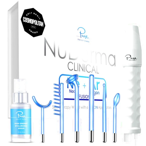 Pure Daily Care NuDerma Clinical and High Energy Hyaluronic Serum 1oz Bundle