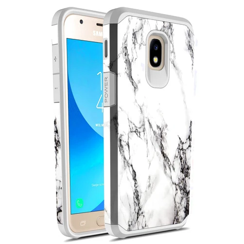 Rosebono Fashion Rosebono Compatible with Samsung Galaxy J3 Achieve/J3 Star/J3 V 2nd Gen./J3 2018/Express Prime 3/Sol 3/Amp Prime 3 2018 Case, Graphic Case for SMJ-337 (White Marble)