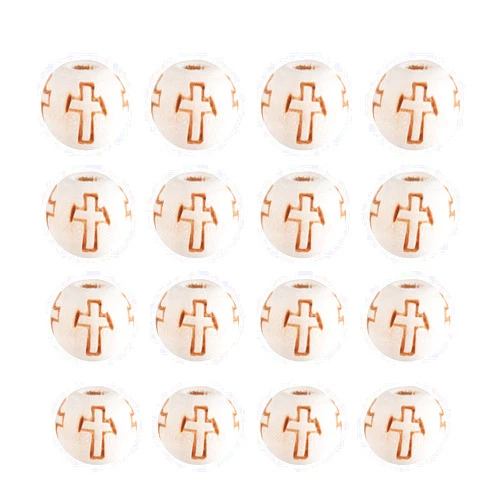 Boutigem 200Pcs 10mm Round with Cross Wooden Beads Natural Wood Loose Spacer Ball Beads Unfinished Wood Craft Bead for DIY Necklace Bracelet Earring Jewelry Making