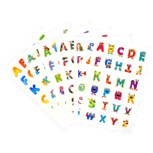 GOMTYEA Alphabet Stickers -24 Sheets 624 Pcs Cute Animal Colorful Letter Stickers,Self-Adhesive Dinosaurs Ocean Animals Insects Stickers for Decorative Scrapbooking Calendar, Kids Boys DIY Gift