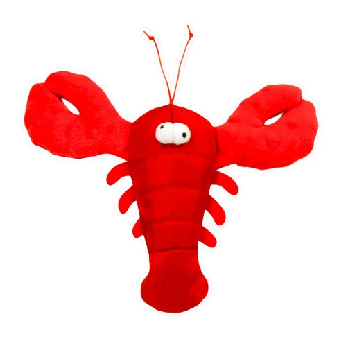 TrustyPup Tough 'N Fun Lobster Squeaky Plush Dog Toy, Chew Guard Technology - Red, Medium