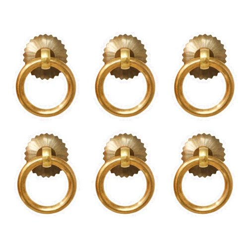 Honbay 6PCS Vintage Style Hardware Furniture Knobs Antique Bronze Metal Brass Drawer Drop Ring Pulls Dresser Cabinet Decorative Handles with Screws