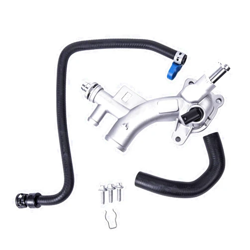 CYGG Upgraded Aluminum Engine Coolant Water Outlet with Inlet Hose & Oil Cooler Hose - Fits for 2011-2021 Chevy Cruze Sonic Trax, 2013-2019 Buick Encore 1.4L - Replaces 25193922 13251447