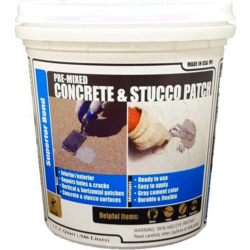 Akona Pre-Mixed Concrete & Stucco Patch - Patching Material for Exterior & Interior Use, Repair Walls, Floors, Holes, Cracks, & More, Gray Paste, Ready to Use (1 Quart, 1)