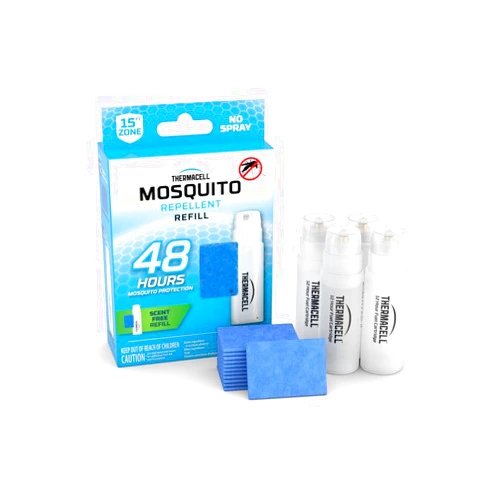 Thermacell Mosquito Repellent Refills, 48-Hour Pack; Contains 12 Repellent Mats, 4 Fuel Cartridges; Compatible with Any Fuel-Powered Thermacell Product; No Spray, Scent, Mess