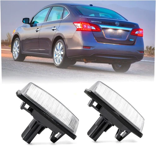 NSLUMO LED License Plate Light Replacement for 2013-2018 Nissan Altima Pathfinder, 2014-2019 Nissan Sentra Versa Note, OEM Fit 6000K Xenon White 18-SMD Canbus Error Free Led Tag Lights Assembly