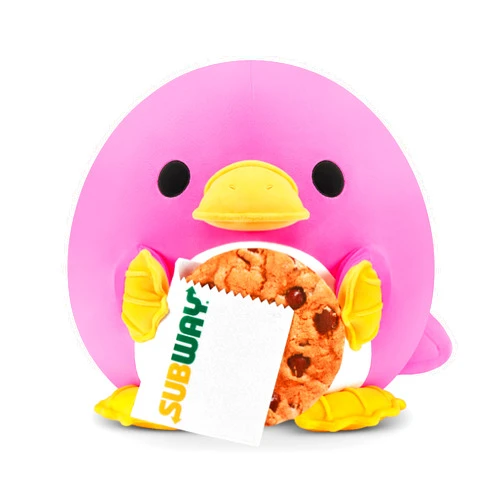 Snackles Series 2 Platypus & Subway 8 Inch Plush by ZURU, Ultra Soft Plush, Collectible Plush with Real Licensed Brands, Stuffed Animal, Giftable