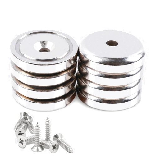 MAGXCENE Stong Neodymium Magnets with Holes, 25LBS Round Base Cup Magnets, 0.79