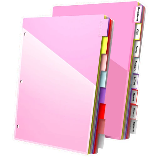 HABGP 16PCS/2 Set 3 Ring Binder Dividers with Tabs, Dividers with Clear Front Pockets and Tabs for 3 Ring Binder, 8 Tab Folder Dividers, Three Ring File Dividers with Tabs,Tabbed Index Dividers