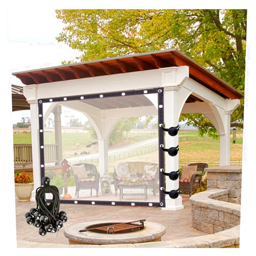 BUJNIE Outdoor Curtain, Gazebos Balcony Curtains Waterproof with Eyelet for Porch, Pergola, Garden, Customizable WBBML (Color : Clear, Size : 8'x8'/2.5x2.5m)