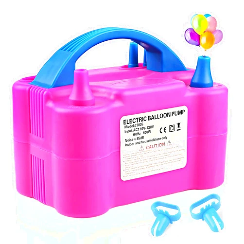 QIPUMP Balloon Pump Electric,110V 600W Balloon Blower Inflator Dual Nozzle Air Pump Balloons Inflator for Decoration, Party, Sport,Gifts:2 Balloon Tying Tools